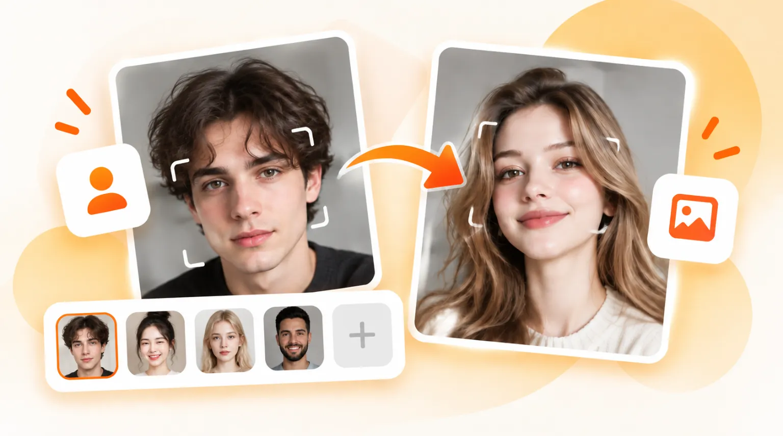 Picking the source face for an AI photo face swap
