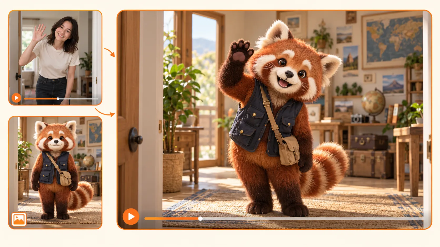 Turn Everyday Clips into Animated Character Videos