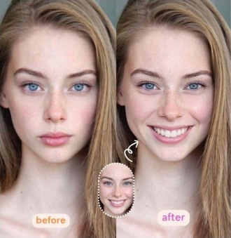 face swap with smile photo